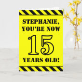 Carte 15e anniversaire : Jeu de style graphique, Nom per (Fleur jaune)
