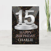 Carte 15e anniversaire Points saillants Ajouter une cart (Devant)