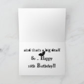 Carte 15e anniversaire pour une nièce, papillon noir, te (Intérieur)