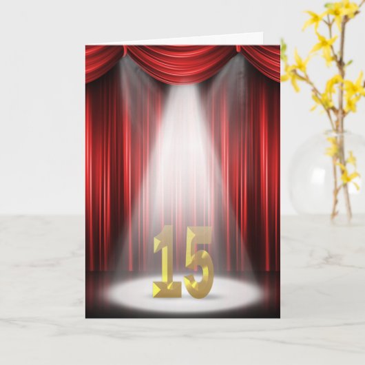 Carte 15e Anniversary Spotlight Congratulation (Fleur jaune)