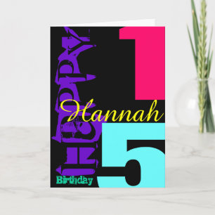 Carte 15e Birthday Personalized