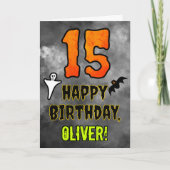 Carte 15th Birthday : Eerie Halloween Theme + Custom Nam (Devant)