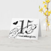 Carte 15th birthday for a granddaughter, butterfly. (Fleur jaune)