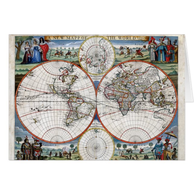 Carte 1676 du monde (Devant horizontal)
