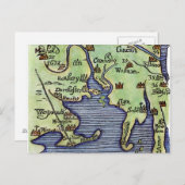 CARTE 1677 DE LA NOUVELLE ANGLETERRE (Devant / Derrière)