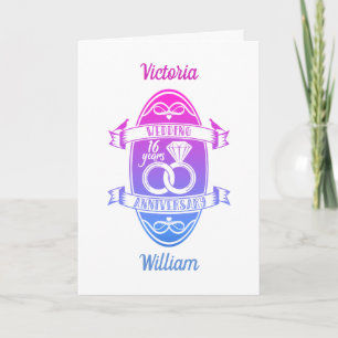 Carte 16 ans 16ème anniversaire de mariage