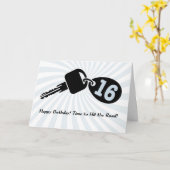 Carte 16 ans Anniversaire Blue Guy Car Keys Porte - clé (Fleur jaune)