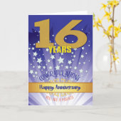 Carte 16 ans de récupération Anniversaire Bold Numéros (Fleur jaune)