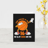 Carte 16 ans Joyeux 16e anniversaire Basketball 16e Bi (Fleur jaune)