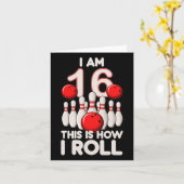 Carte 16 ans Old Bowling Party 16e anniversaire est comm (Fleur jaune)