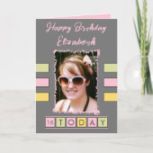 Carte 16 aujourd'hui ajouter photo et nom gris rose anni (Devant)