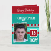 Carte 16 aujourd'hui ajouter photo pour lui rouge vert a (Devant)