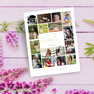 Carte 16 Photos Collage Timeline Life Graduation