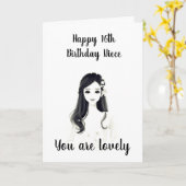 Carte ***16e ANNIVERSAIRE*** À NOTRE "JOLIE **NIÈNE** (Fleur jaune)