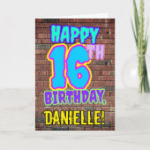 Carte 16e anniversaire - Amusant, Graffiti urbain inspir (Devant)