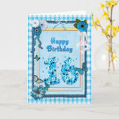Carte 16e anniversaire avec un effet de scrapbook (Fleur jaune)