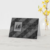 CARTE 16E ANNIVERSAIRE BRO - GRUNGE (Fleur jaune)