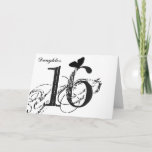 Carte 16e anniversaire, daughter, butterfly, black & whi<br><div class="desc">A white background featuring a black butterfly and black text,  on this 16th birthday greeting for a daughter. My Funny Mind Greetings.</div>