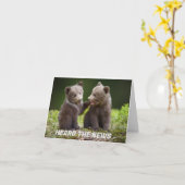 Carte *16e* ANNIVERSAIRE DE GOSSIPING BEARS (Fleur jaune)
