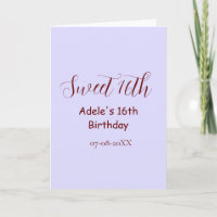 16e anniversaire doux nom mauve pastel rétro