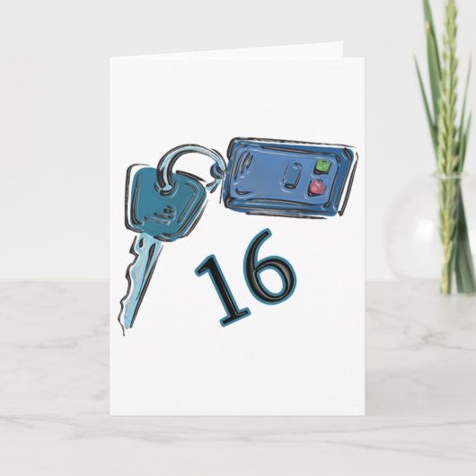 Carte 16e anniversaire Keys cadeaux (Devant)