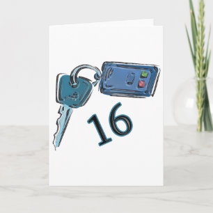 Carte 16e anniversaire Keys cadeaux