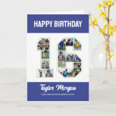 Carte 16e anniversaire Numéro 16 Collage photo (Fleur jaune)