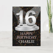 Carte 16e anniversaire Points saillants Ajouter une cart (Devant)
