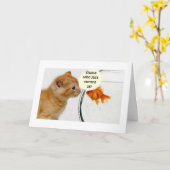 Carte 16e ANNIVERSAIRE SOUHAITEZ PARLER GOLDFISH (Fleur jaune)
