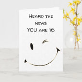 Carte **16e*** ANNIVERSAIRE UN GRAND ADOLESCENT (Fleur jaune)
