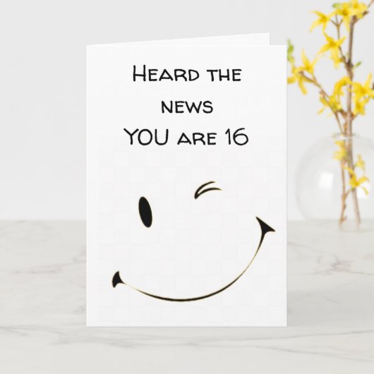 Carte **16e*** ANNIVERSAIRE UN GRAND ADOLESCENT (Fleur jaune)