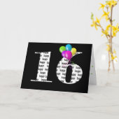 Carte 16ème bouquet de ballon d'anniversaire (Fleur jaune)