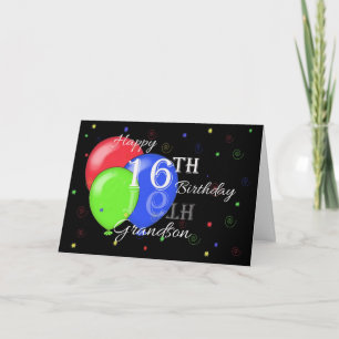 Carte 16ème petit-fils heureux d'anniversaire
