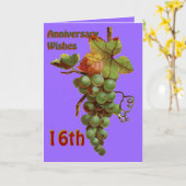 Carte 16ème Souhaits d'anniversaire, customiseable (Fleur jaune)