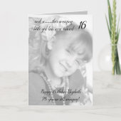 Carte 16th still amazing grey and black birthday photo (Devant)