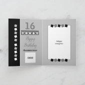 Carte 16th still amazing grey and black birthday photo (Intérieur)