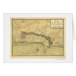 Carte 1721 de fortification de Biloxi Mississippi