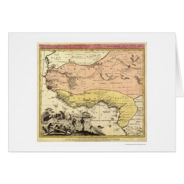 Carte 1743 de l'Afrique de l'ouest (Devant horizontal)