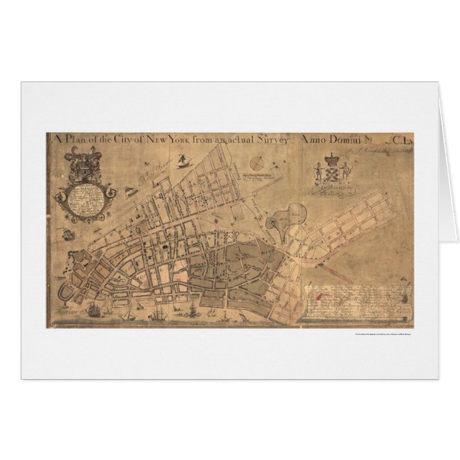 Carte 1755 de ville de New-York (Devant horizontal)