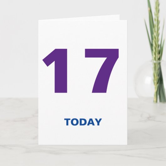 Carte 17 années 17 aujourd'hui d'anniversaire (Devant)