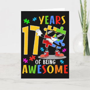 Carte 17 Ans d'être Génial Anniversaire Dabbing Autisme 