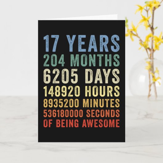 Carte 17 Ans Incroyables de Naissance (Fleur jaune)