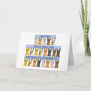 Carte 17 novembre Cartoon Cats