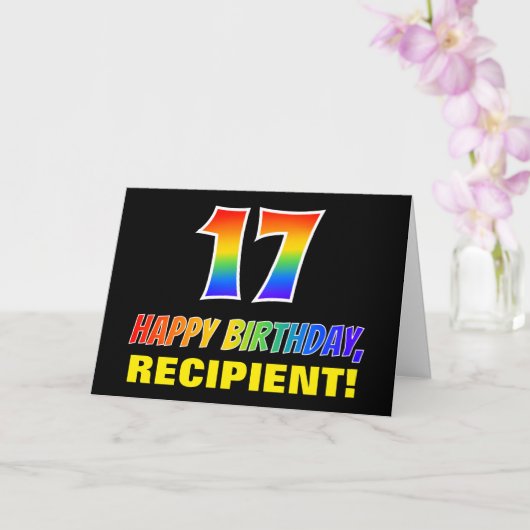 Carte 17e anniversaire : Bold, amusant, simple, arc-en-c (Orchidée)