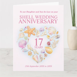 Carte 17e anniversaire de la coquille aquarelle Fille