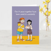 Carte 17e anniversaire de Mariage Cheeky (Fleur jaune)