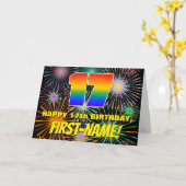 Carte 17e anniversaire : Feu d'artifice festif amusant e (Fleur jaune)