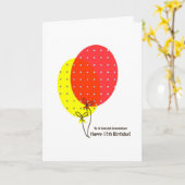 Carte 17e anniversaire Grandniece Cards, Ballons colorés (Fleur jaune)