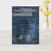 Carte 17e anniversaire Grandson Design moderne (Fleur jaune)