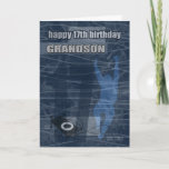 Carte 17e anniversaire Grandson Design moderne<br><div class="desc">17e anniversaire Grandson Design moderne</div>